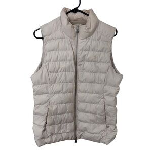 Polo Ralph Lauren cream Beige Puffer sleeveless zip up Vest - Large